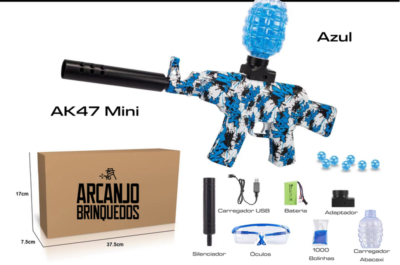 Arminha de Bolinha de Gel - AK47 Mini Azul
