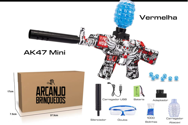 Arminha de Bolinha de Gel - AK47 Mini Vermelha