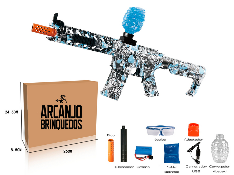 Arminha de Bolinha de Gel - M4 Branco/Azul