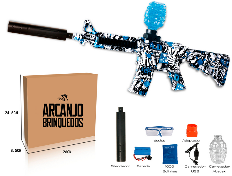 Arminha de Bolinha de Gel - M4A1 Skull Azul