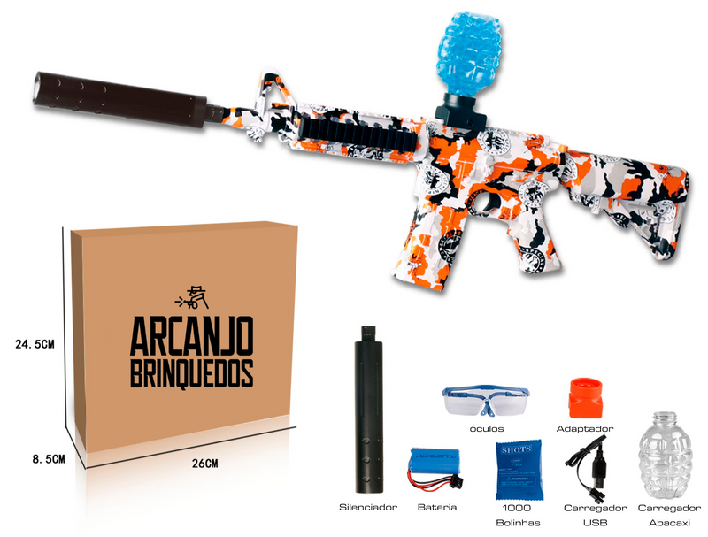 Arminha de Bolinha de Gel - M4A1 Laranja