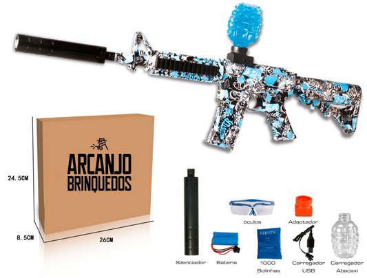 Arminha de Bolinha de Gel - M4A1 Azul/Branco