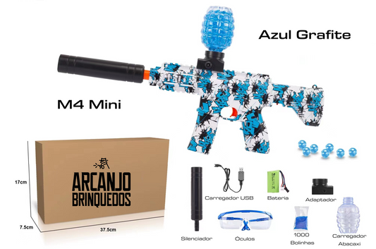Arminha de Bolinha de Gel - M4 Mini Azul Grafite