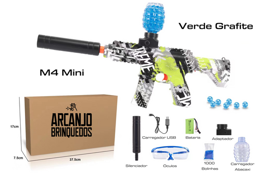 Arminha de Bolinha de Gel - M4 Mini Verde Grafite