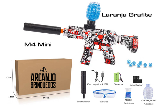 Arminha de Bolinha de Gel - M4 Mini Laranja Grafite